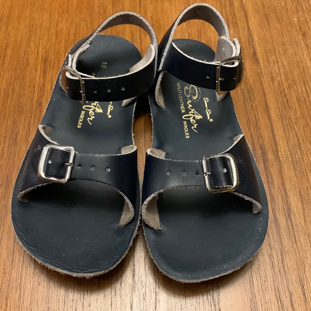 Navy saltwater sandals